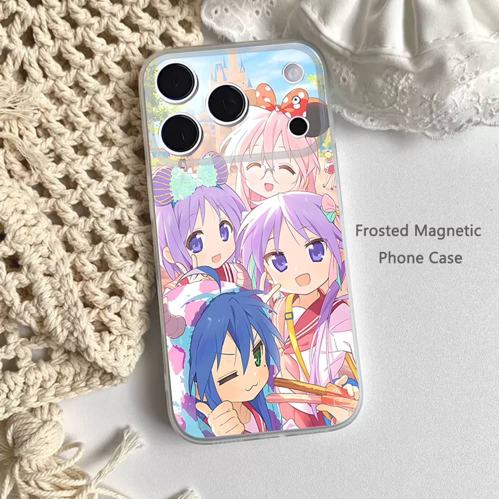 K-Konata Izumi Счастливая S-Звезда Матовый Прозрачный Магнитный Чехол для iPhone 17,16,15,14,13,12,11 Pro,Max,Plus,Mini,Air,E