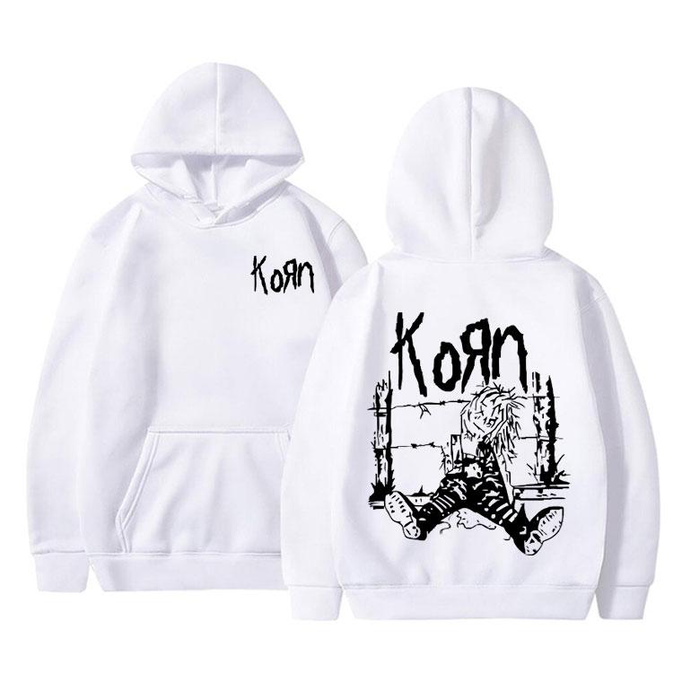 Рок-группа Korn Толстовка с рисунком унисекс Крупногабаритная уличная одежда Мужские винтажные толстовки унисекс флисовая хлопковая толстовка Фирменная одежда унисекс