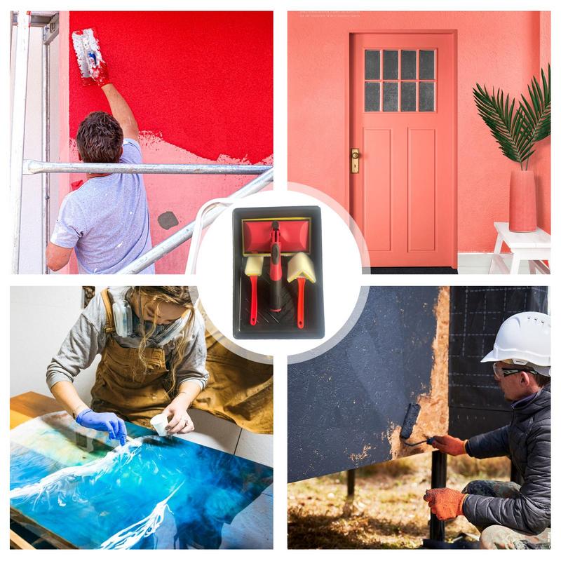 Edge Painting Tool Comfortable Grip Paint Trimming Tool Paint Pad Applicator Edgers For Painting Walls With Triangle Brush Tray