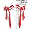Exaggerate Vintage Red Bowknot Long Tassel Drop Earrings for Women Classic Hanging Piercing Earrings Wed Simple Jewelry Gifts