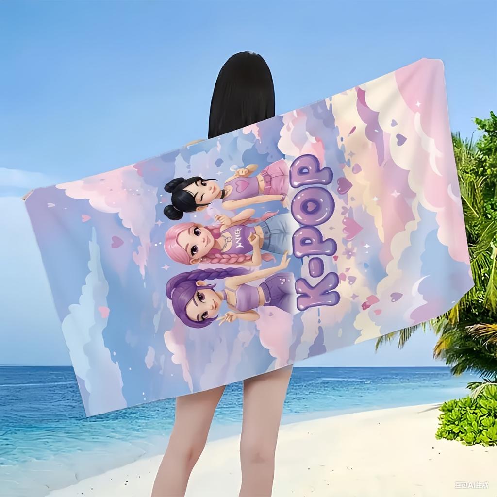 Модное пляжное полотенце для женской K-pop группы, мягкое, приятное для кожи, для йоги, пляжа, купания, путешествий, теплый подарок для друзей и семьи