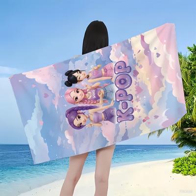 Многофункциональное пляжное полотенце в стиле K-pop girl group, мягкое, приятное для кожи, для пляжа, йоги, ванны, путешествий. Идеальный подарок для друзей, семьи