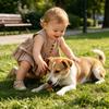 Girls Summer Cotton Linen Sleeveless Dress Set with Ruffled Hem and Pleats