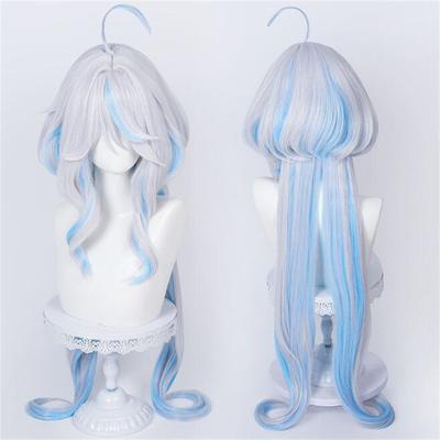 Genshin Impact Косплей Focalors Косплей Парик Furina Парик Белый Синий Термостойкие Синтетические Волосы Игровые Аниме Косплей Парики + WigCap