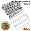 10Pcs U-type Fence Tubing Stakes Heavy-duty Landscape Spike Fence Tubing Yard Lawn Tent Stakes