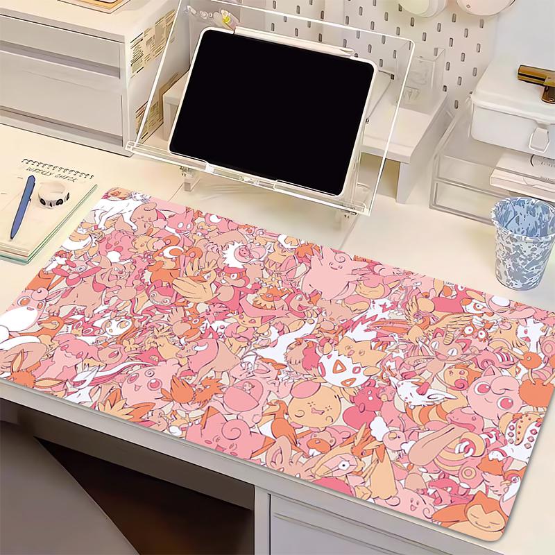Kawaii Natural Rubber Mouse Pad Anime Cute Girl Gabinete Gamer Computer Desk Mat Keyboard Pad Gaming Pokemon Jigglypuff Mousepad