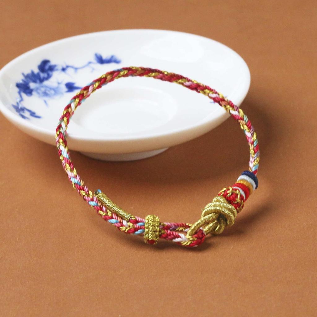 2025 год Змеи: Браслет из красной плетеной вручную веревки «Чешуя дракона» пяти цветов - Женский и парный подарок