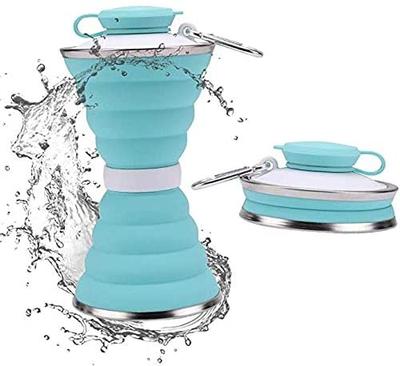 Складная складная бутылка для воды 500 мл, не содержащая BPA, портативная многоразовая герметичная силиконовая пищевая силиконовая спортивная дорожная чашка для бутылки с водой