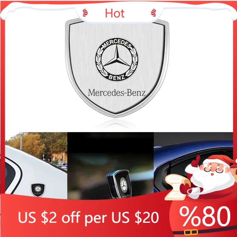 CEK1 1/2pcs 3D Metal Car Styling Shield Emblem Badge Decorative Decals For Mercedes Benz A180 A200 A260 W203 W210 W211 W204 C E S CLS