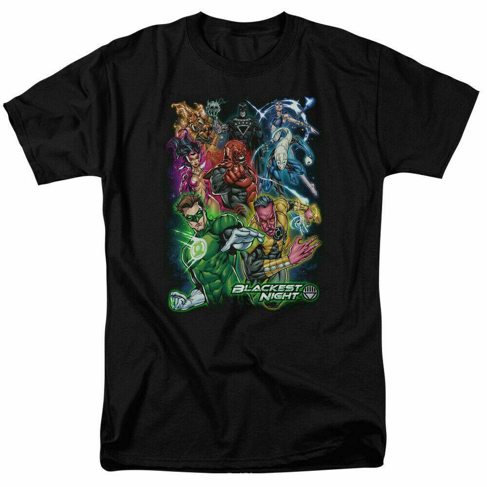 26 Green Lantern Blackest Group T Shirt Licensed Comic Book Tee Black Unisex T-Shirt