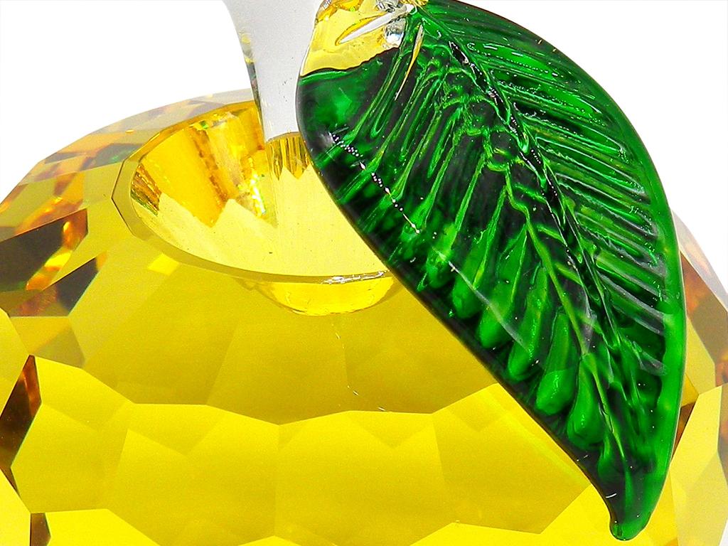 Crystal Glass Apple Figurine Apple Interior Feng Shui Suncatcher Miscellaneous Object [KKD] (60mm Yellow)