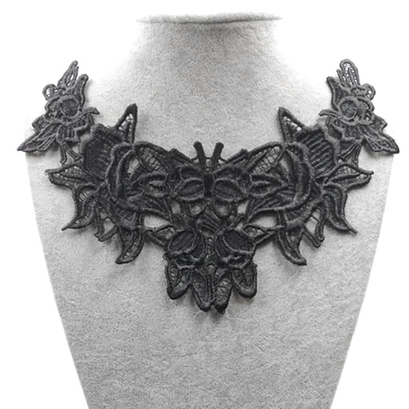2PCS Water-soluble Lace Embroidery Polyester Silk Hollowed Out Corsage Collar Fake Collar DIY Clothing Handmade Accessories