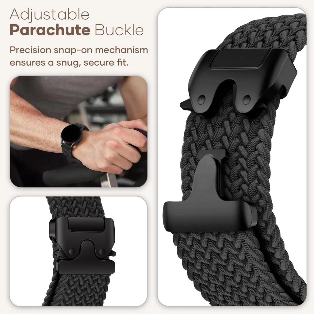Braided Loop Strap For Garmin Forerunner 965 970 265 165 570 Parachute Buckle Nylon Watchband Garmin Venu 4/3/2 Active 6-5 Belt