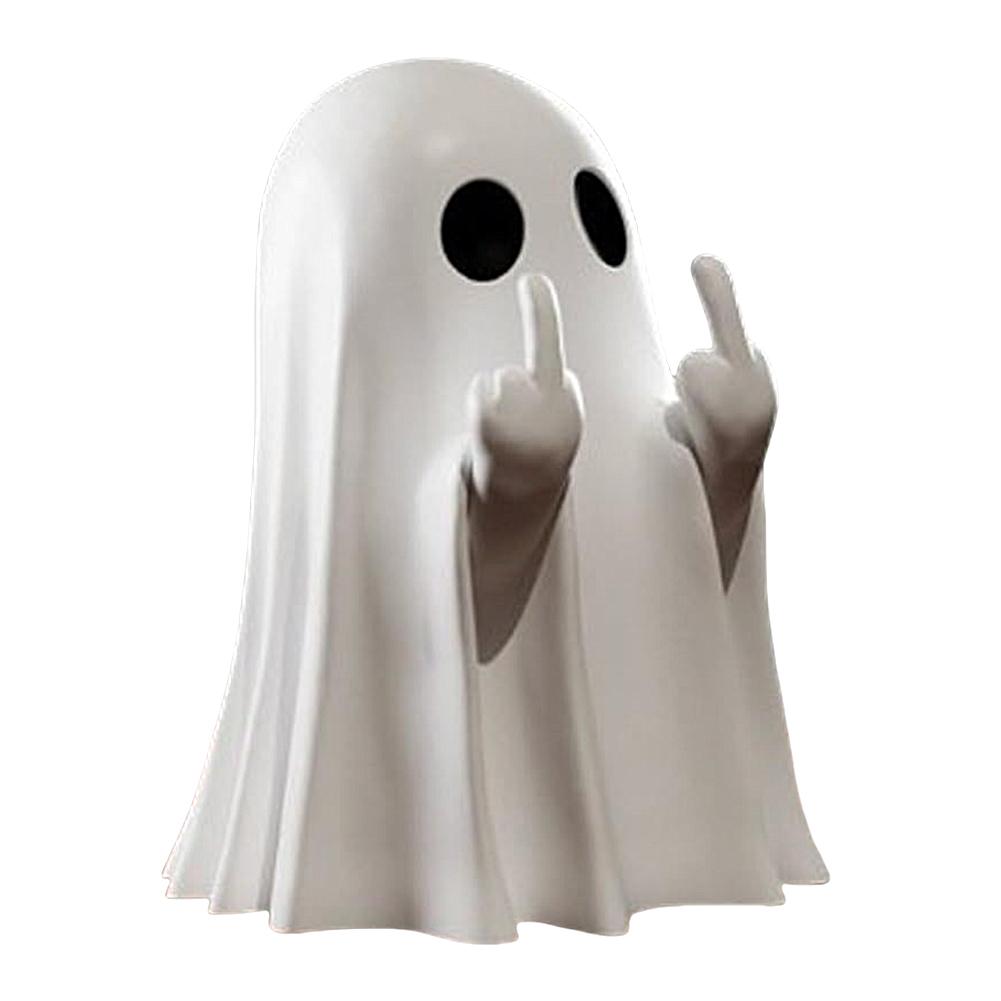 Милая статуя призрака на Хэллоуин из смолы, мультяшное украшение для призрака, креативное миниатюрное настольное украшение для офиса на Хэллоуин из смолы