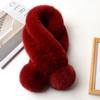 Fluffy Pompoms Warm Cross Scarf Plush Neck Warmer Fashion Neckerchief Wrap  For Women Girls