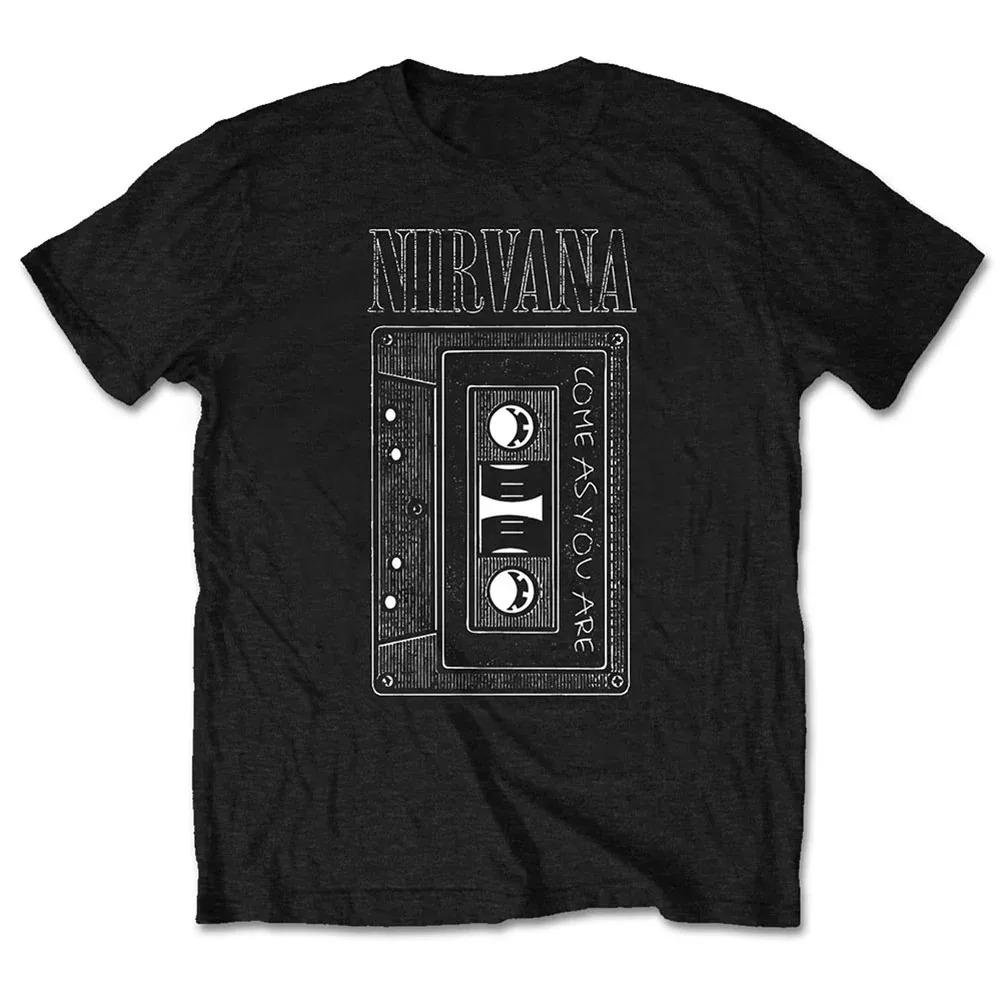 Nirvana Рок-группа Классический Альбом Постер Графический Принт Хлопковая Футболка Уличная Мода Хип-Хоп Модная Футболка Унисекс Женская Свободная Оверсайз Топ