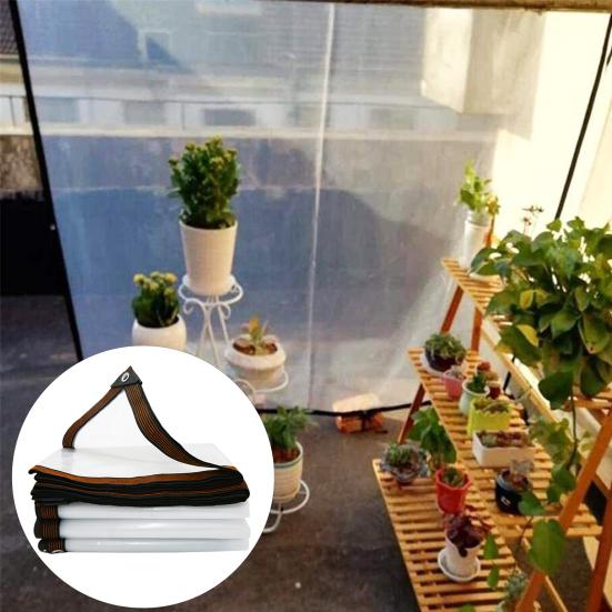 Прозрачный брезент для сада, водонепроницаемое покрытие с веревкой, многофункциональный водонепроницаемый брезент