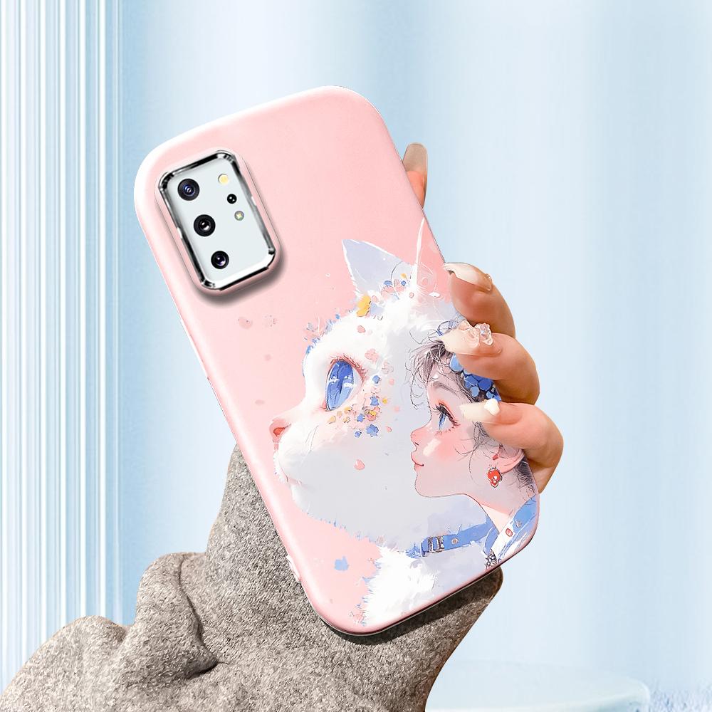 Solid Color Silver Edge Lens Fatty Casing Soft TPU Liquid Silicone Cover Shockproof Phone Case for Xiaomi Redmi Samsung