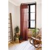 Set of 2 Adjustable Curtains + 8 Clip Rings "Gaîa" 140 X 300 Cm "Cotton Gauze" - Gaïa Terracotta