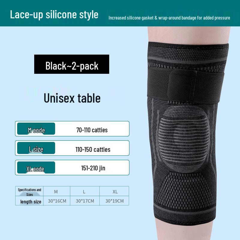 Unisex Cross-Border Sports Knee Pads: Non-Slip Silicone Joint Sleeves for Running, Basketball, and Mountaineering with Shock Absorption.