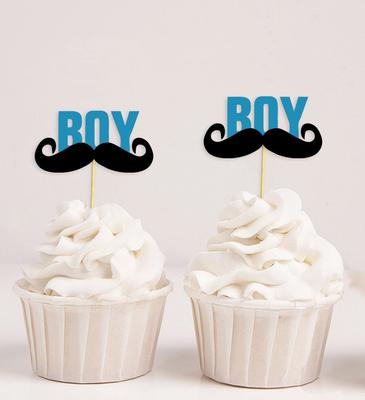 Darling Souvenir Baby Shower, это мальчик с усами, украшения для кексов, раскрытие пола, украшение для десерта для вечеринки - упаковка