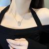 Простой дизайн, ожерелье из титановой стали, женская цепочка с бриллиантами на шею, подвеска с темпераментом, холодный ветер, осенне-зимняя цепочка для свитера, ювелирные изделия
