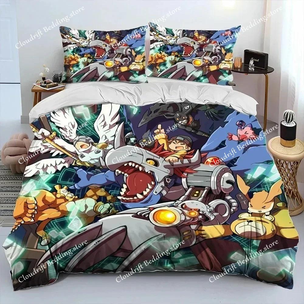 Аниме Digimon Adventure Monster Комплект постельного белья Пододеяльник Постельный комплект Одеяло Чехол Наволочка Одеяло King Queen Size Мальчики Взрослые