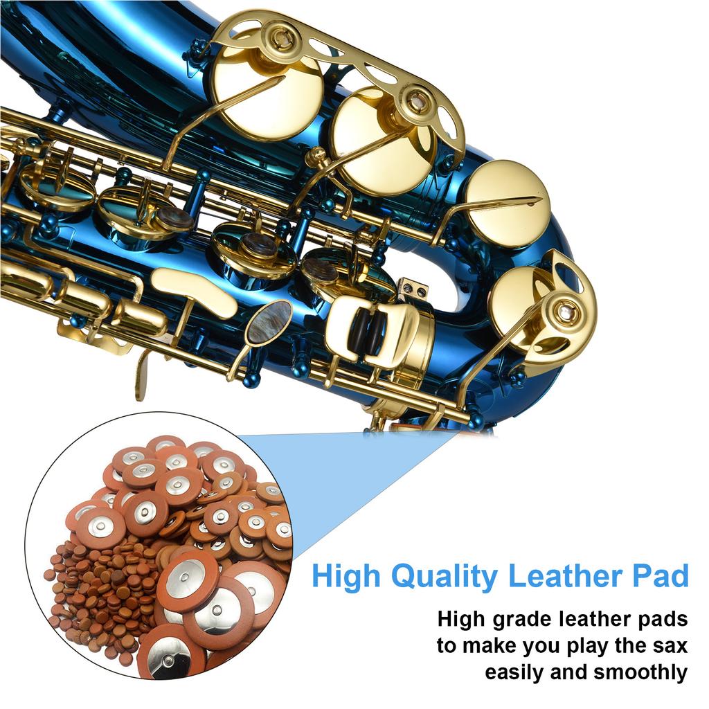 Brass Engraved Eb E Flat Alto Saxophone Sax Abalone Shell Buttons Wind Instrument with Case Gloves Cleaning Cloth Belt