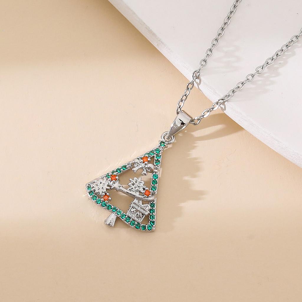 European Hot Sale Christmas Series Pendant Necklaces Light Luxury Gift TungstenCross Chain Necklaces