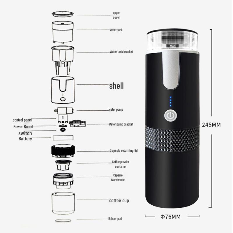 Портативная беспроводная автоматическая кофеварка K-Cup для улицы