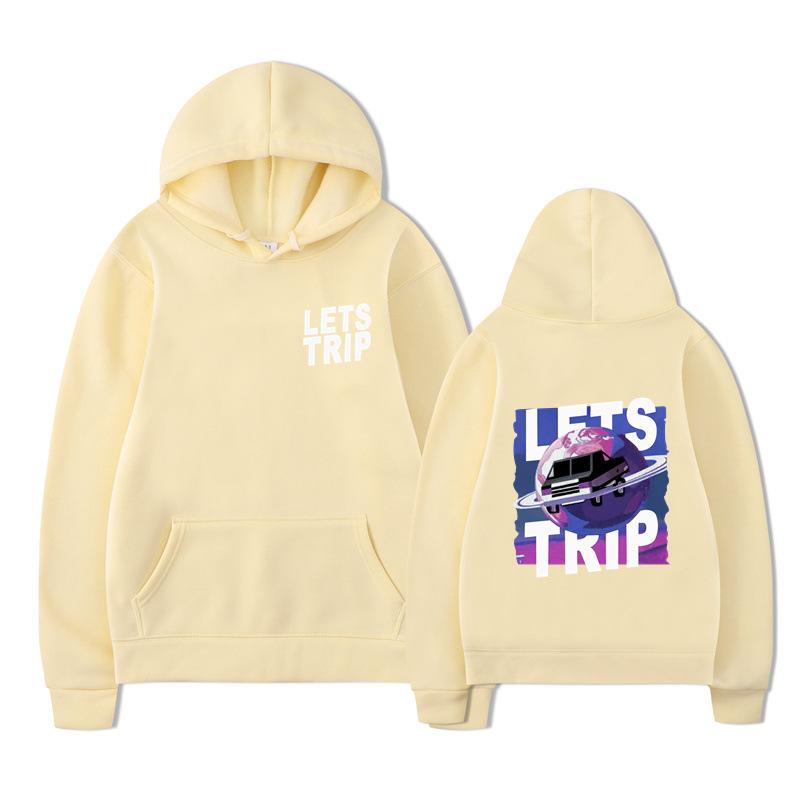 Autumn LETS TRIP Letter Printed Men's Hoodie Y2K Clothes Vintage Fashion Unisex Long Sleeve Pullovers