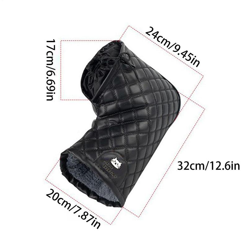 Winter Motorcycle Handlebar Gloves Hickened Velvet Windproof Waterproof Riding Mittens Snowmobile Handlebar Fingerless Gloves