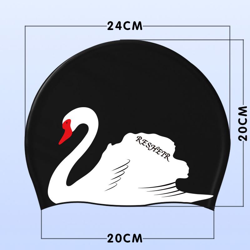 Силиконовая шапочка для плавания со свежим сладким цветочным принтом для женщин, модная шапочка для плавания с длинными волосами, защита ушей, аксессуары для бассейна