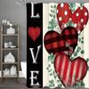 Valentine's Day Love Floral Plaid Striped Polka Dot Love Shower Curtain, Bathroom Decorative Shower Curtain, Waterproof Shower C