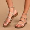 Fashion 2024 New Rivet Strong Flat Women Sandals Fashion Shoes Lightweight Non-slip Sabot Women's Summer Designer Studded Sandals