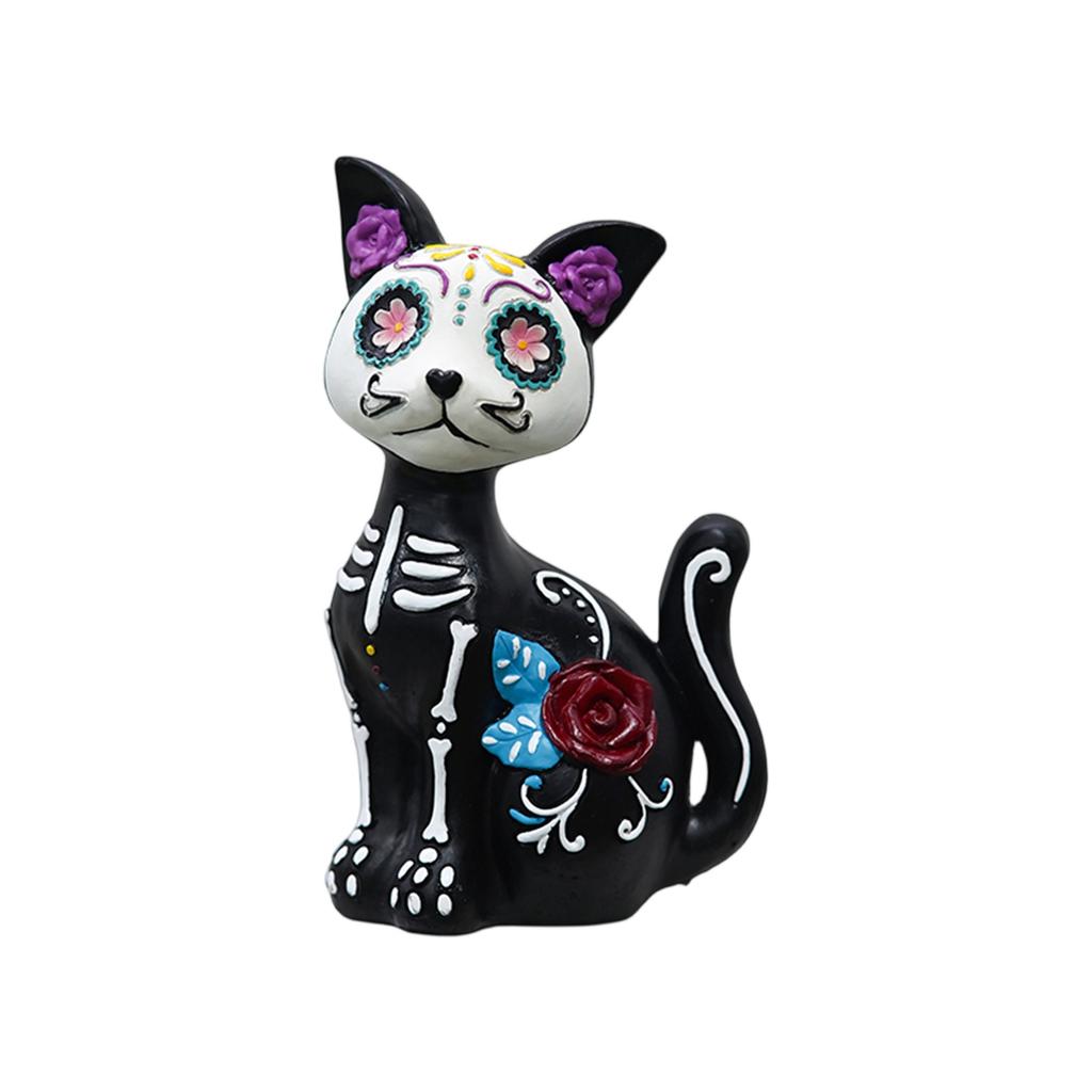 Хэллоуин Кот Собака Дом Настольный Атмосфера Дома с привидениями Праздничное украшение Полимерная статуэтка Животные украшения