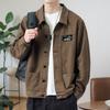 Пальто Мужское Весенне-Осеннее Новое Рубашечный Воротник Осенняя Мужская Куртка в Стиле Милитари