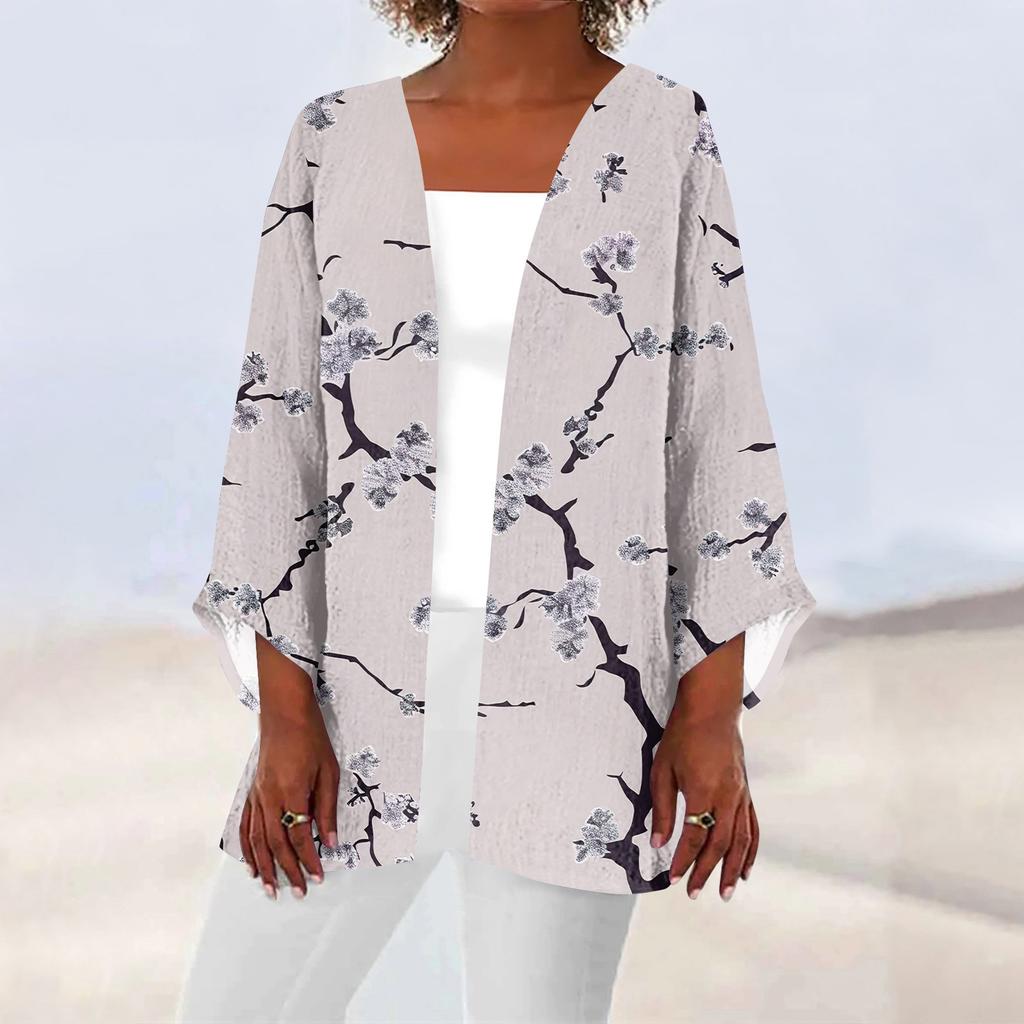 Женская повседневная модная легкая куртка средней длины с принтом, кардиган