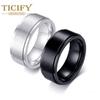 New Product Rotatable Titanium Steel Ring European and American Men's Stainless Steel Rotary Ring Black