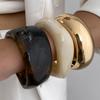 Ingemark 3 Стиля Хип-Хоп Неправильные Смоляные Набор Широкие Браслеты Женские 2025 Новый Винтажный Массивные Гладкие Металлические Браслеты Украшения Подарок