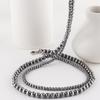 Ожерелье CCB в ретро-европейском/американском стиле из матового олова с круглыми бусинами в стиле навахо — двухслойное, для мужчин и женщин