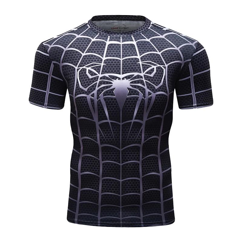 Fun Spider Pattern 3D Printed T-shirt Classic Movie Role-playing Men's Short Sleeved Top Summer Personalized Fashion Casual Round Neck Streetwear