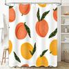 Ярко-оранжевая шторка для душа с цветочным принтом, милый фруктовый декор для стен ванной комнаты, водонепроницаемая ткань, совместимая с подвесной штангой, 72x72 дюйма (180*18