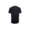 Under Armour Solid Color Logo Print Crew Neck Drop Shoulder Loose Fit T-Shirt Men Tops Black 1357234-001