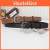 Premium Double Layer Cowhide Black Belt For Trendy Men And Women