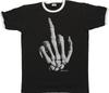 SKELETON MIDDLE FINGER Funny Organic T-Shirt Mens Halloween Top Novelty Gift