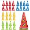 Мини дорожные конусы East Leaf, Легкие и Небьющиеся, 23 см, 4 Цвета, с Сеткой (32 конуса (8 x 4 цвета))