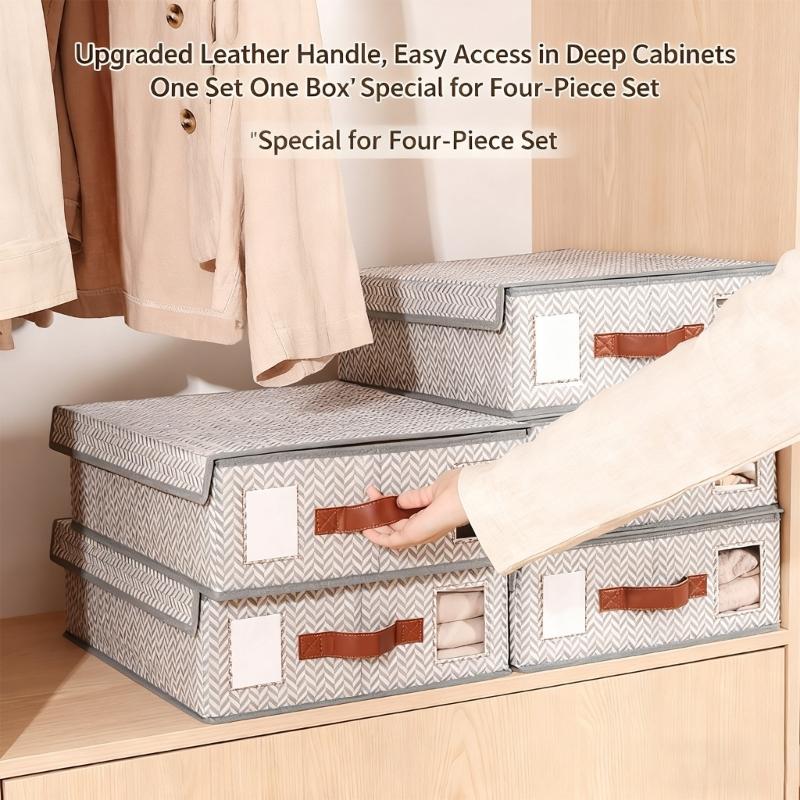 Дышащий Нетканый Материал Контейнер для Постельного Белья Органайзер для Постельного Белья С Пылезащитной Крышкой И Прозрачным Окном