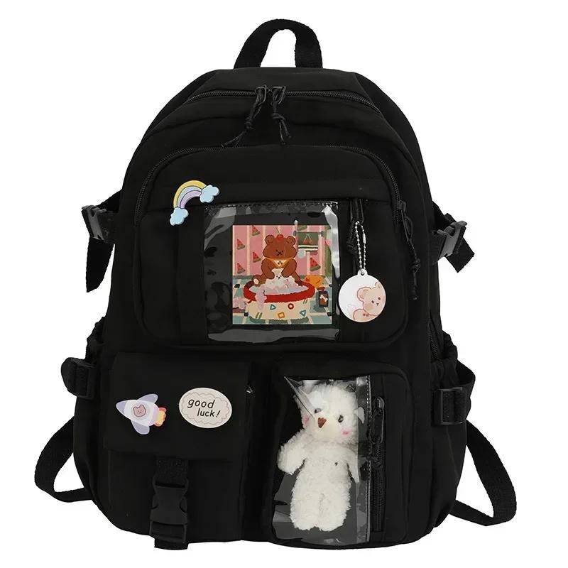 Kawaii эстетический женский рюкзак, школьная сумка для девочек-подростков, японский корейский рюкзак, студенческие сумки для книг, милый школьный рюкзак Mochila