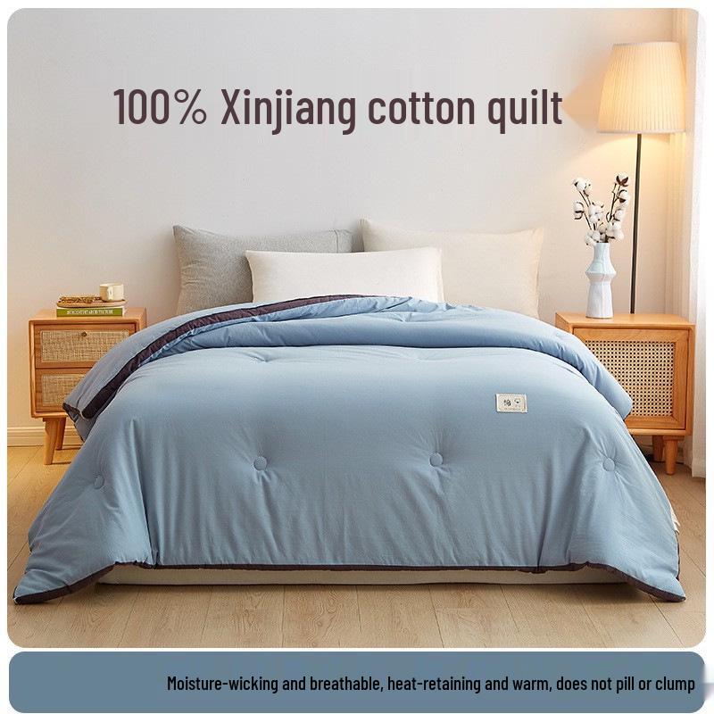 Толстое зимнее одеяло из хлопка Синьцзяна, теплое пушистое для всех сезонов - Односпальное и двуспальное размеры